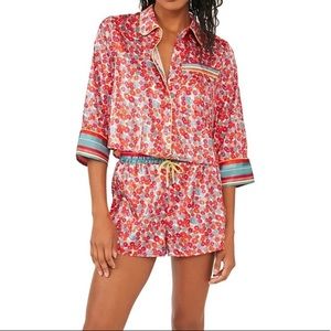 Free People Pillow Talk Silky Satin PJ Pajama Set